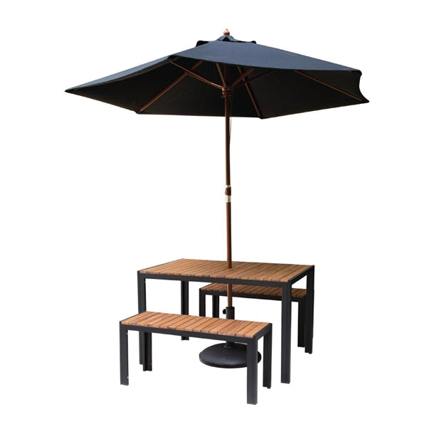 Bolero Steel & Acacia Table - 1200x800mm