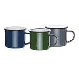 Olympia Enamel Grey/Black Mug - 350ml 12.25oz (Box 6)