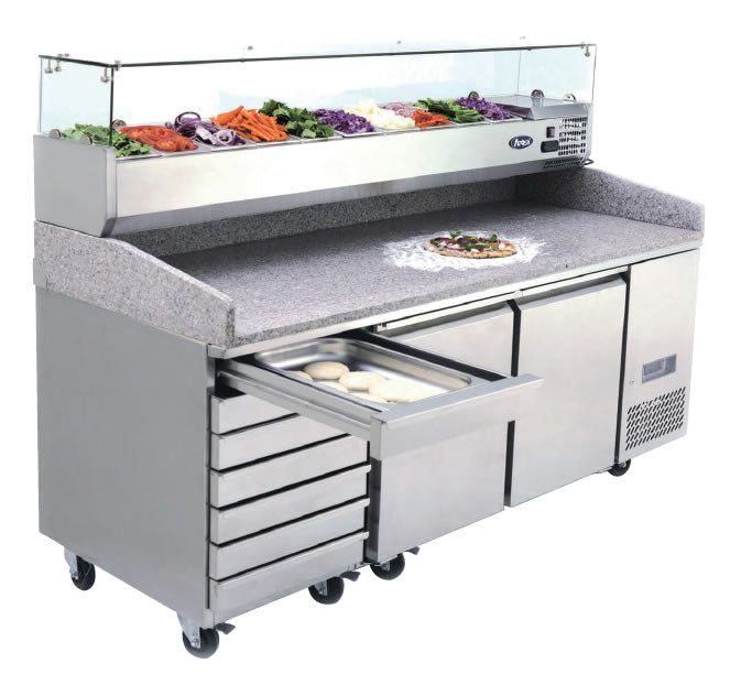 2 Door Pizza Table Fridge With Drawers 2010mm EPF3480