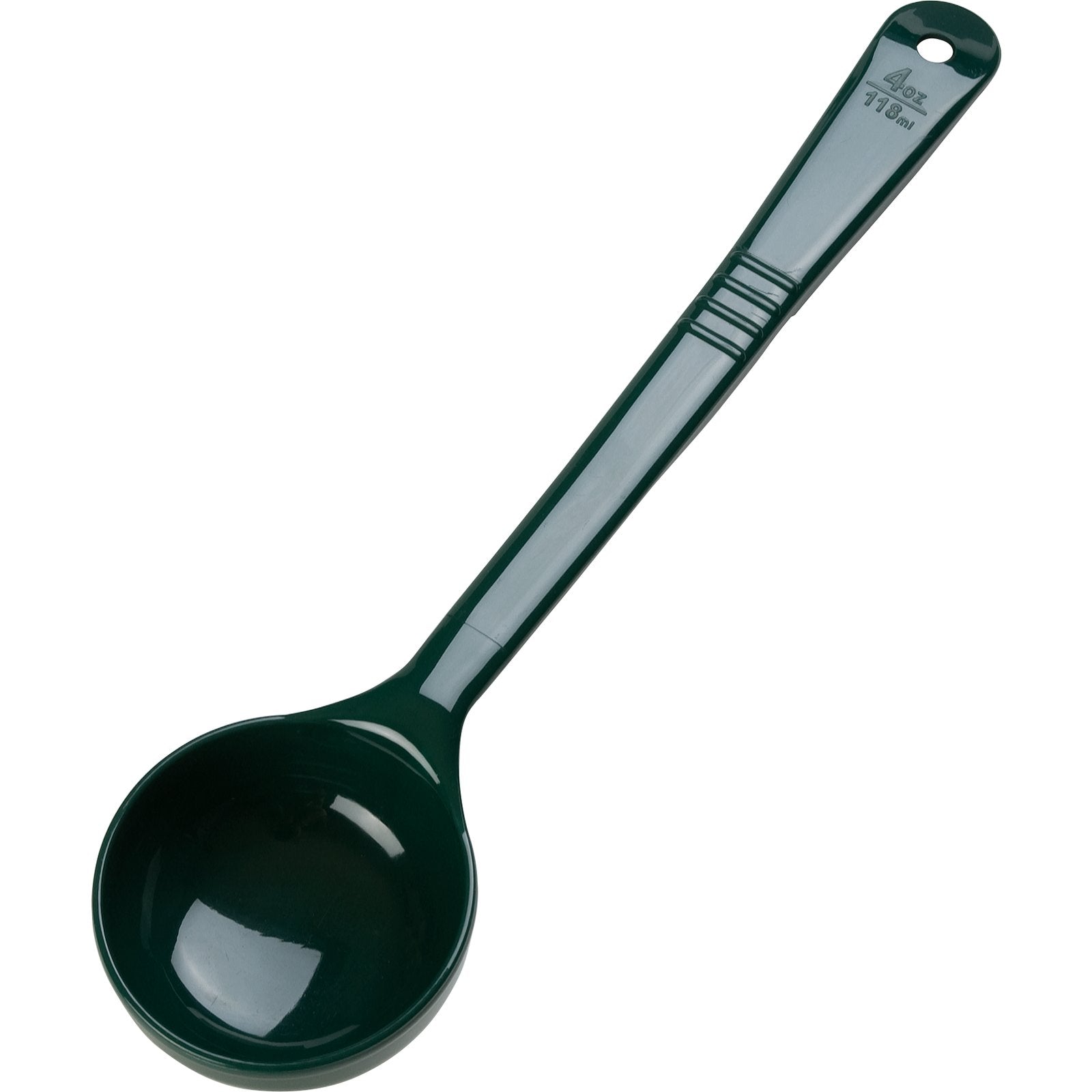 398008 Pack of 12 Carlisle Measure Miser Forest Green Measuring solid spoon with long handle 120mL Capacity