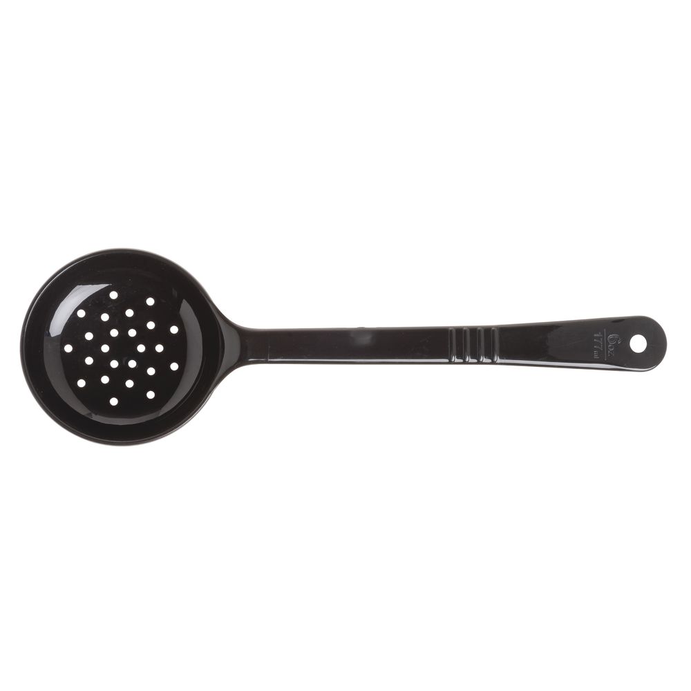 399103 Carlisle Measure Miser Black Measuring Perforated spoon with long handle 180mL Capacity