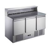 FED-X Three Door Salad Prep Fridge with Marble Top - XGNS1300E