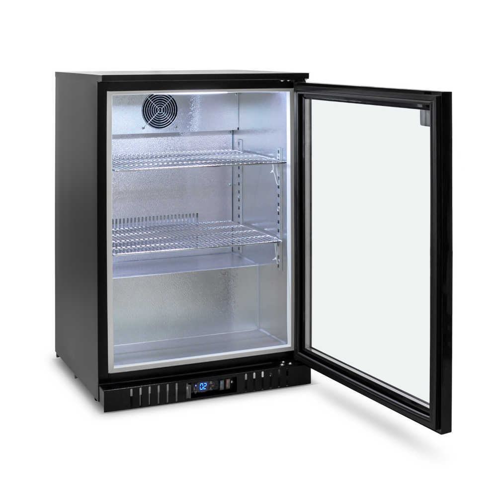 Single Door Bar Fridge - Black Body & Doors