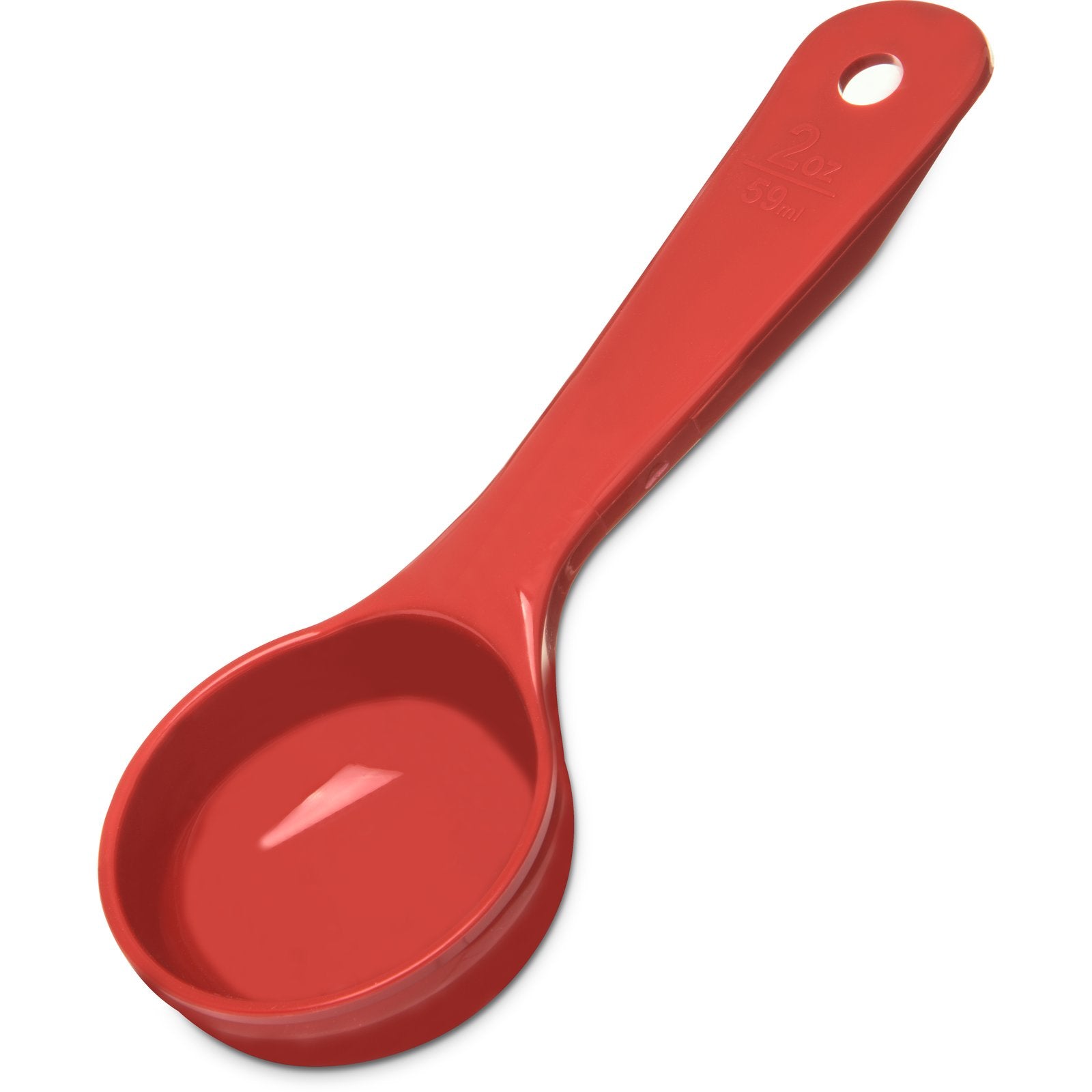 492405 Pack of 12 Carlisle Measure Miser Red Measuring solid spoon with short handle 60mL Capacity