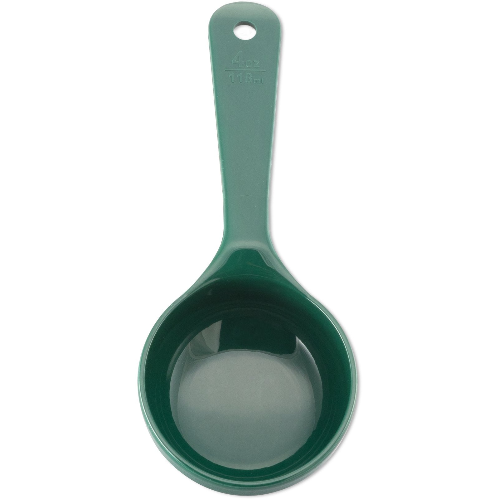 492808 Pack of 12 Carlisle Measure Miser Forest Green Measuring solid spoon with short handle 120mL Capacity