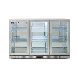 Three Door Bar Fridge - Stainless Steel Body & Doors