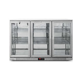 Three Door Bar Fridge - Stainless Steel Body & Doors