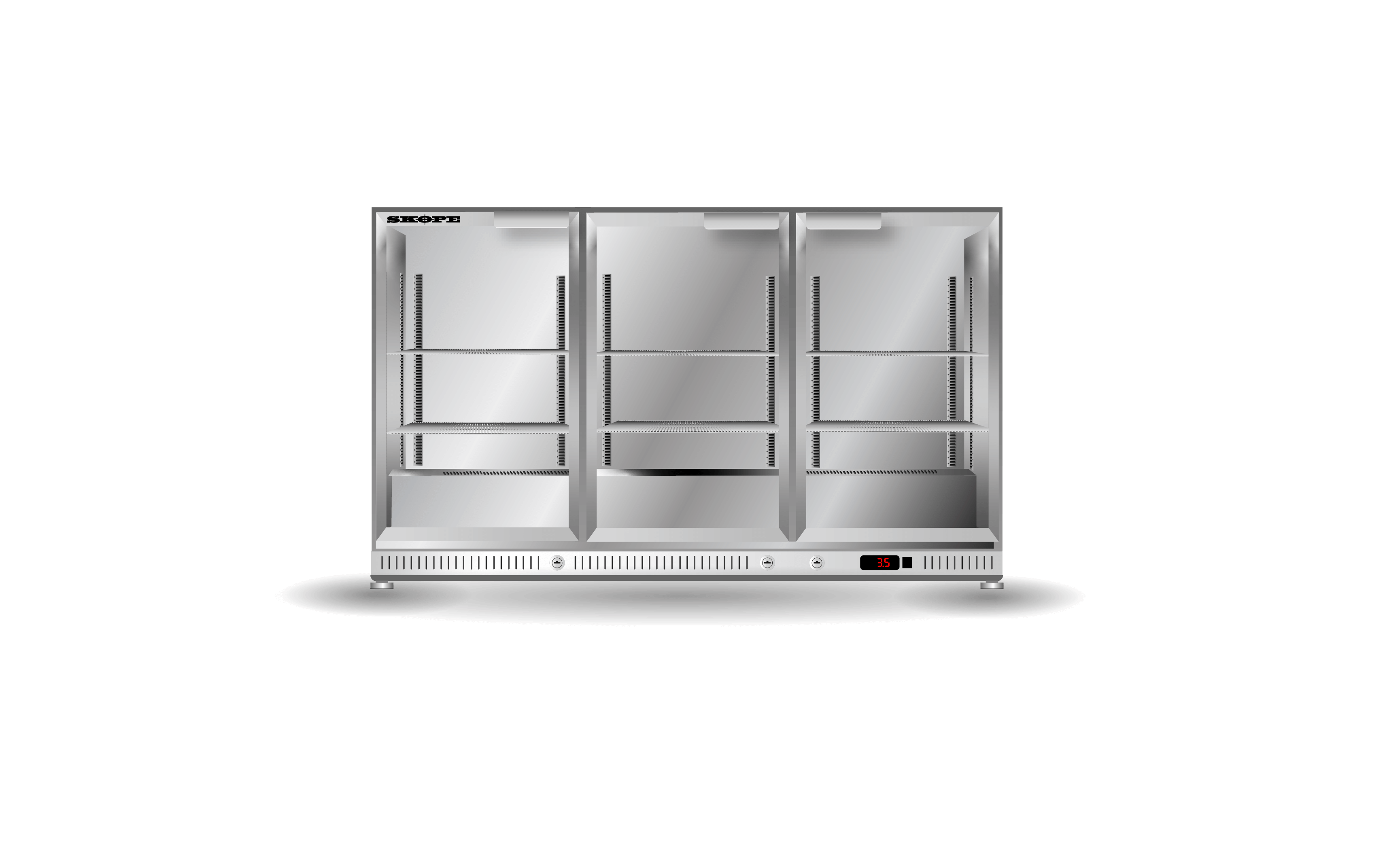 Three Glass Door Bar Cooler BC.3.GSW