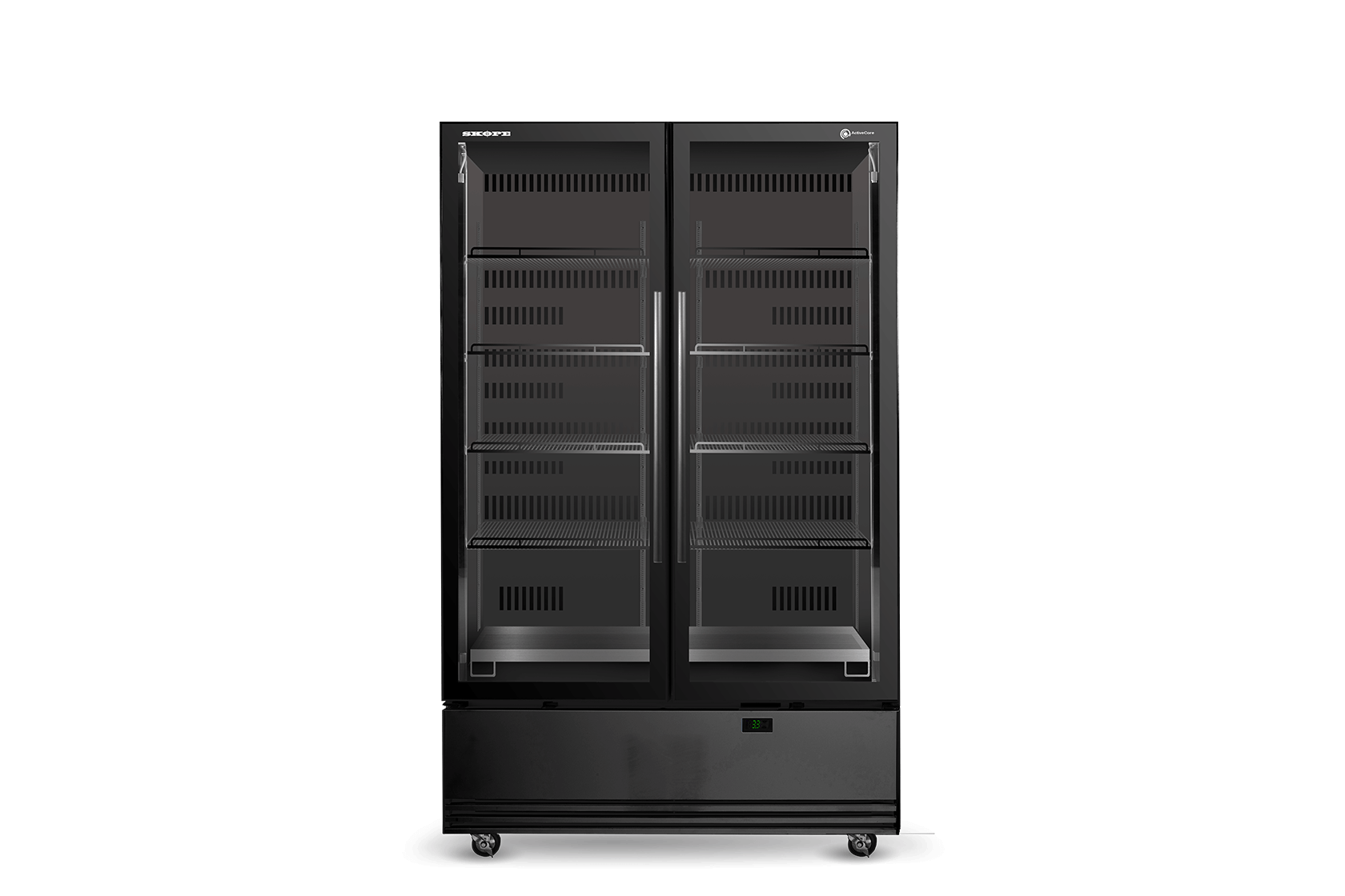 BME1200N-A 2 Glass Door Display or Storage Fridge