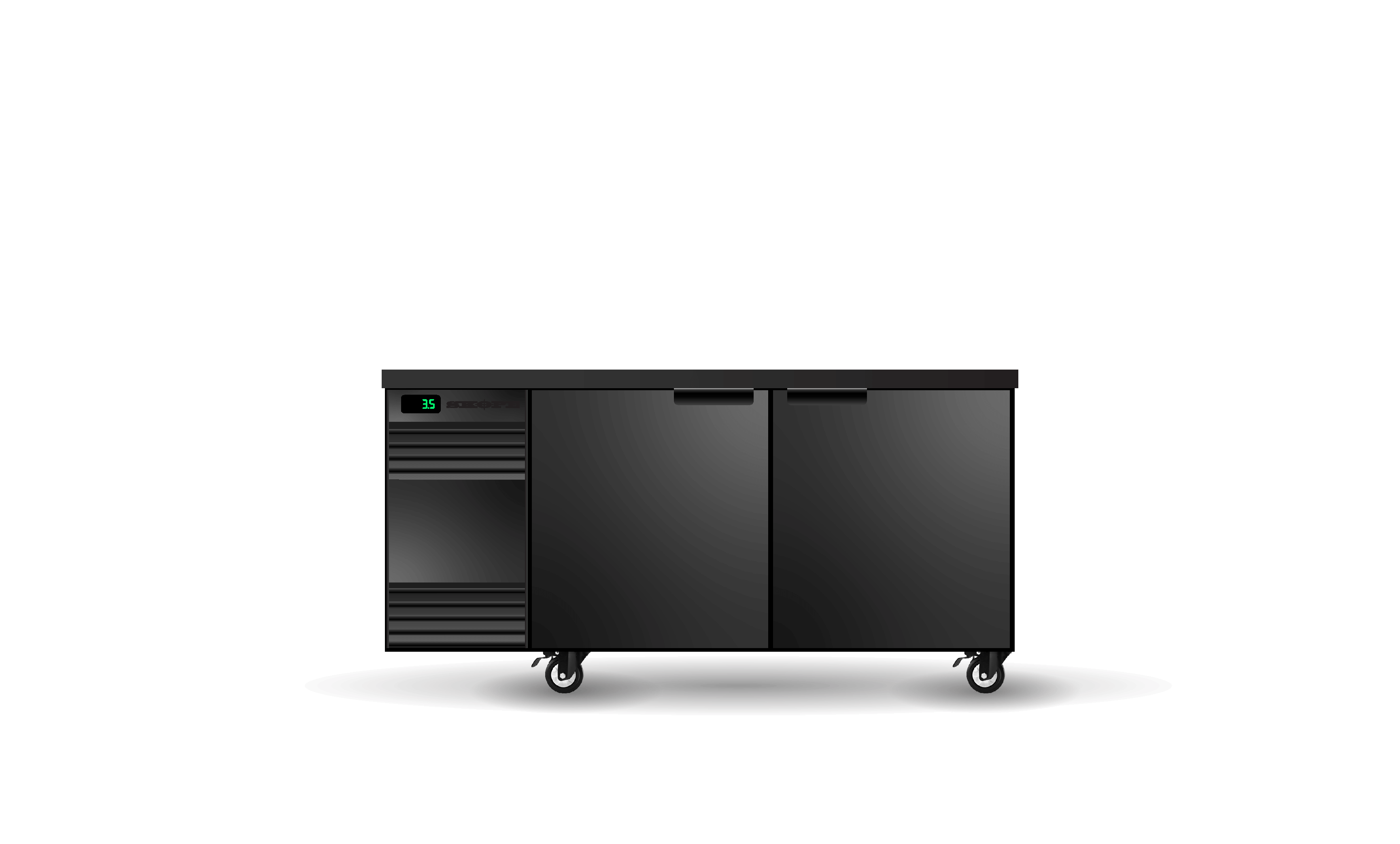 BackBar 2 Solid Swing Door SlimLine Fridge SL.2.SSW