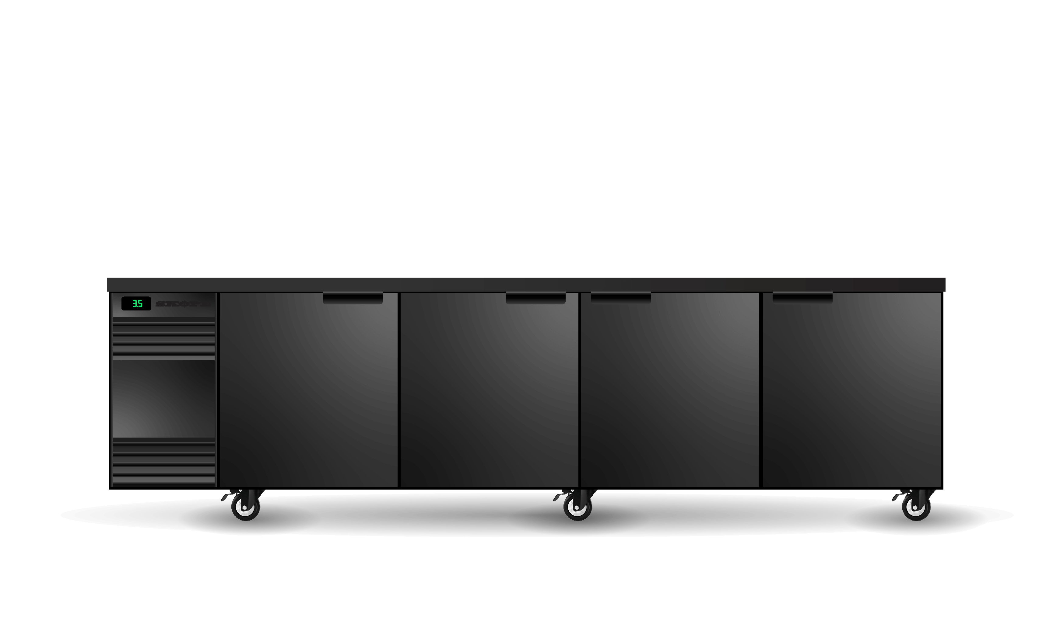 BackBar 4 Solid Swing Door SlimLine Fridge SL.4.SSW