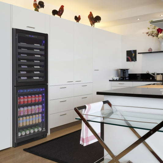 EL-100WBC-TS Vinotemp 98 Bottle/200 can Dual Zone Wine & Beverage Centre