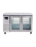 Glass Two Door Underbench Fridge 1200mm Wide