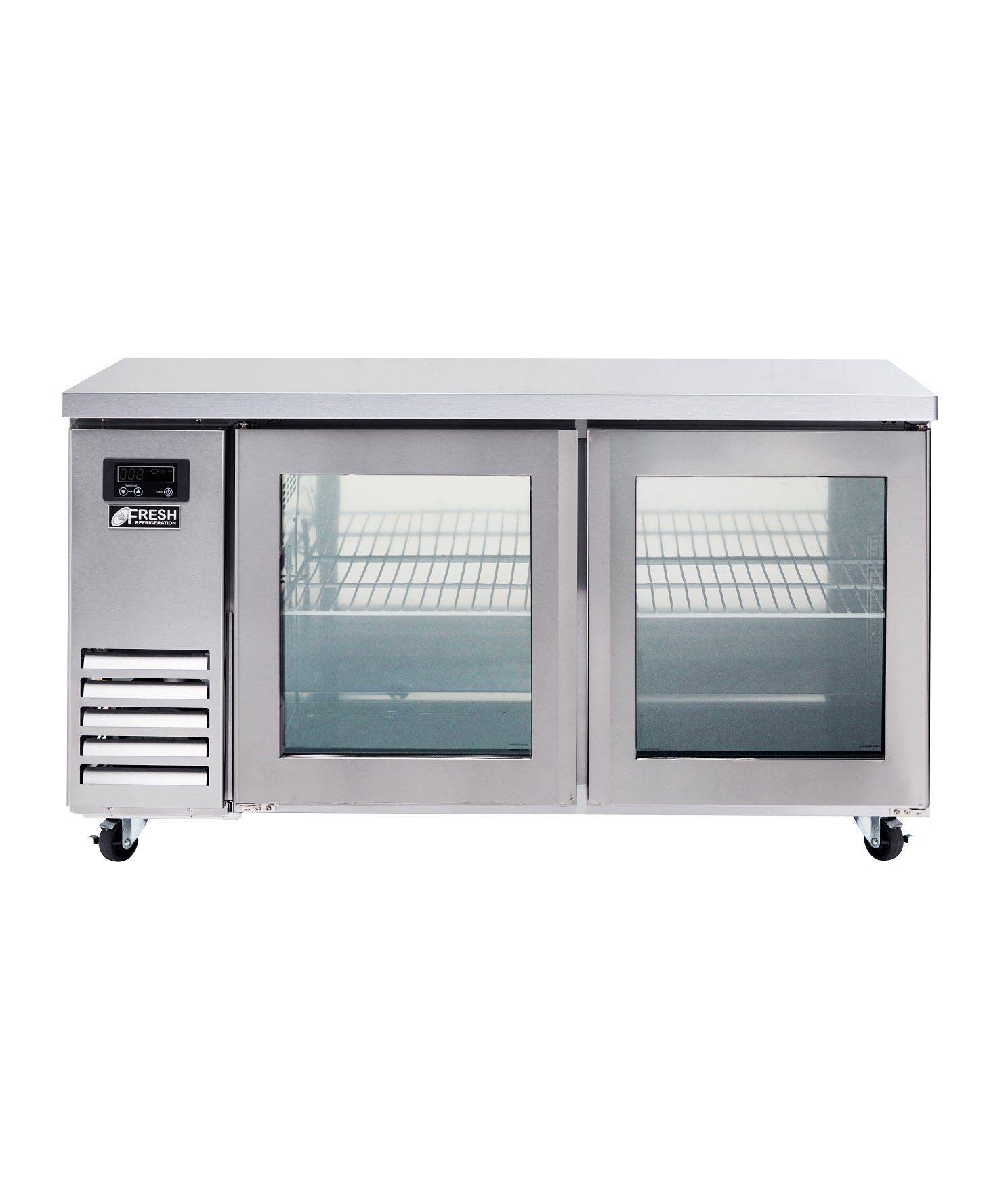 Glass Two Door Underbench Fridge 1500mm Wide