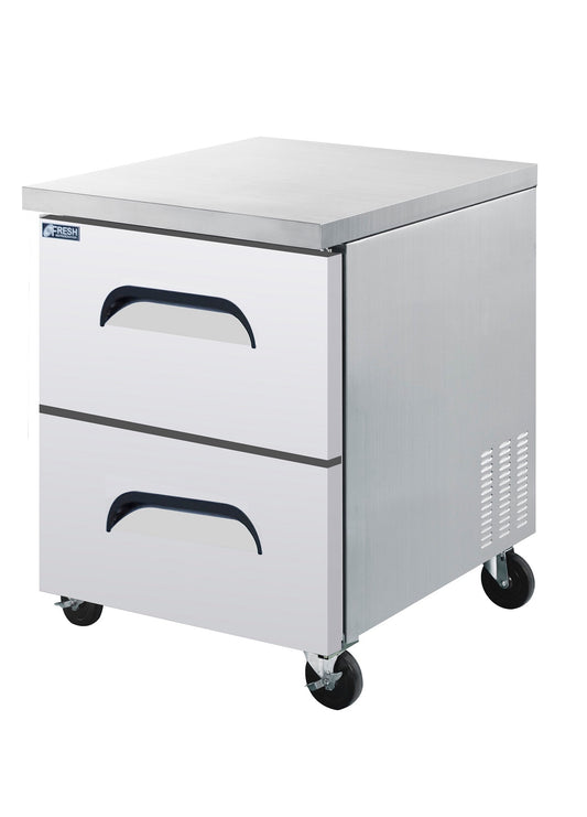 Rear Mount Underbench Freezer 2 Drawer 700mm Wide