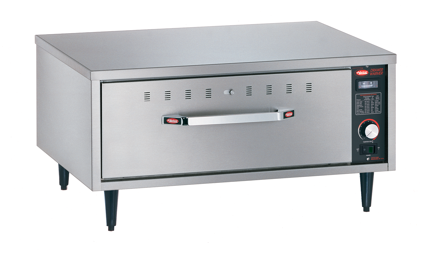 HDW-1 Hatco Free Standing Drawer Warmer - 1 draw with digital control - 749mm x 575mm x 279mm (excluding legs)