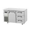 Undercounter 1 Door 3 Drawer Fridge KUR12-3D-3-N