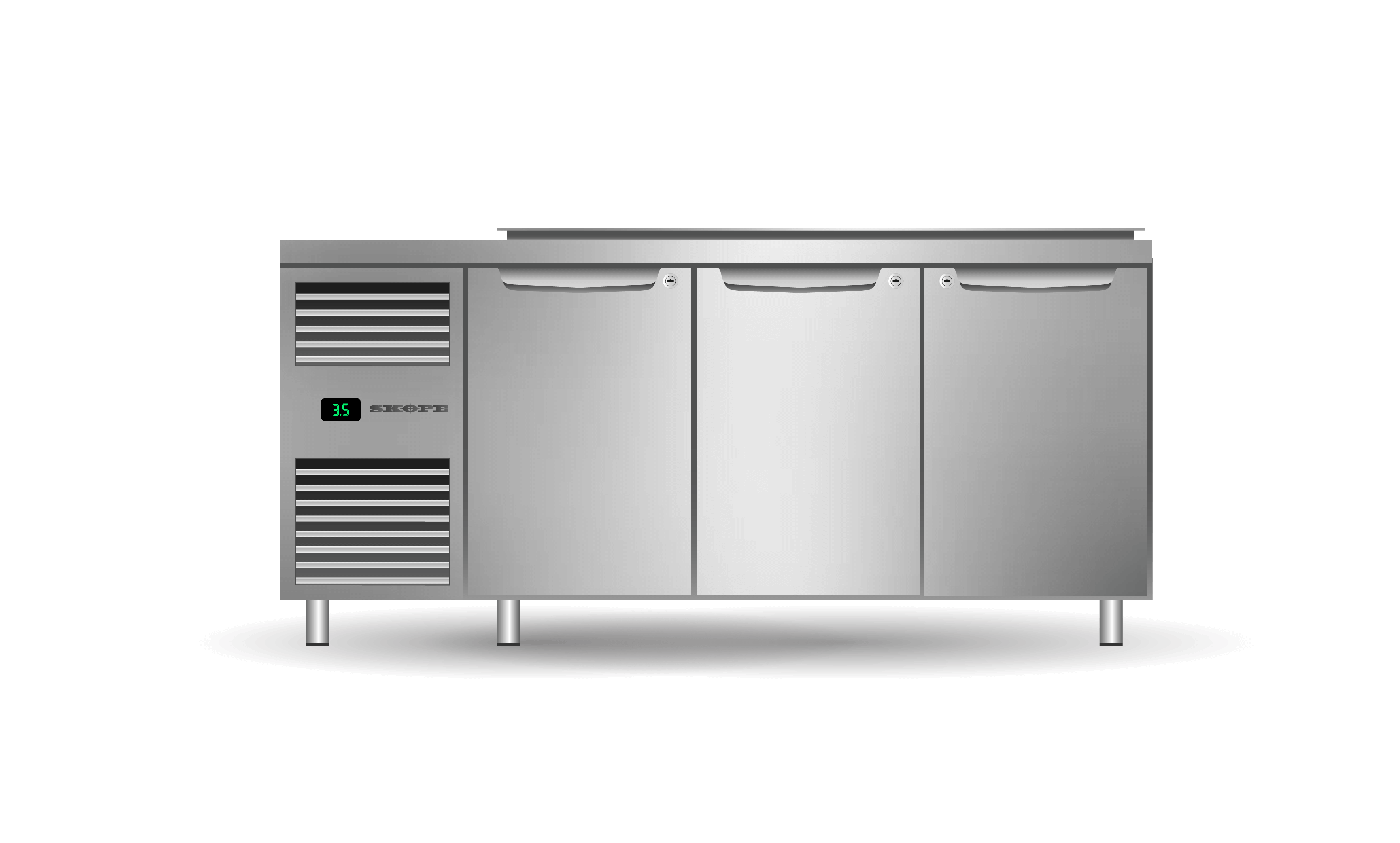 SKOPE – Three Solid Door Salad Preparation GN1/3 Fridge PG13.PPS.DC.3.SD
