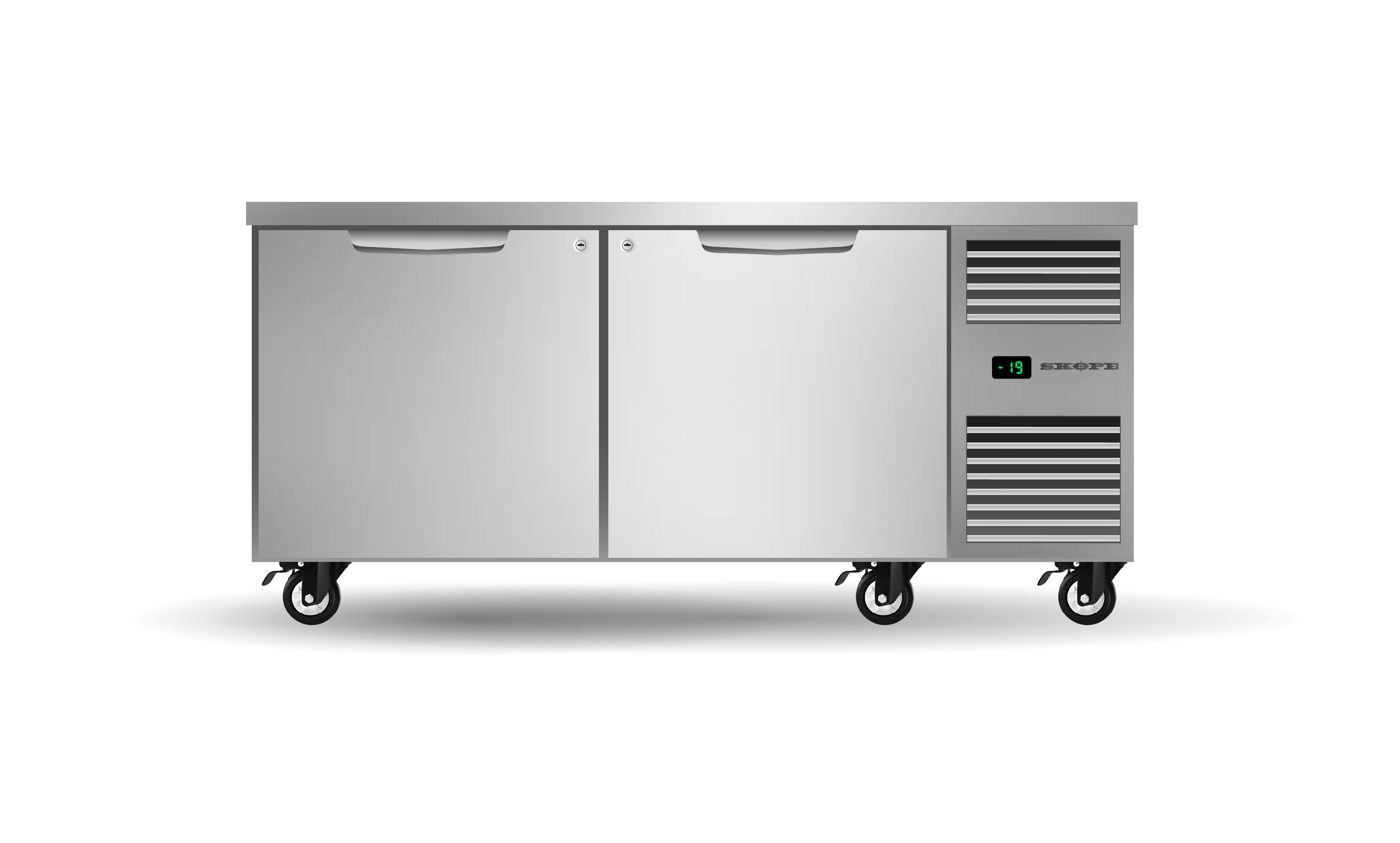 SKOPE – Two Solid Door Underbench GN2/1 Right Hand Freezer PG21.UBF.2.SD.RH