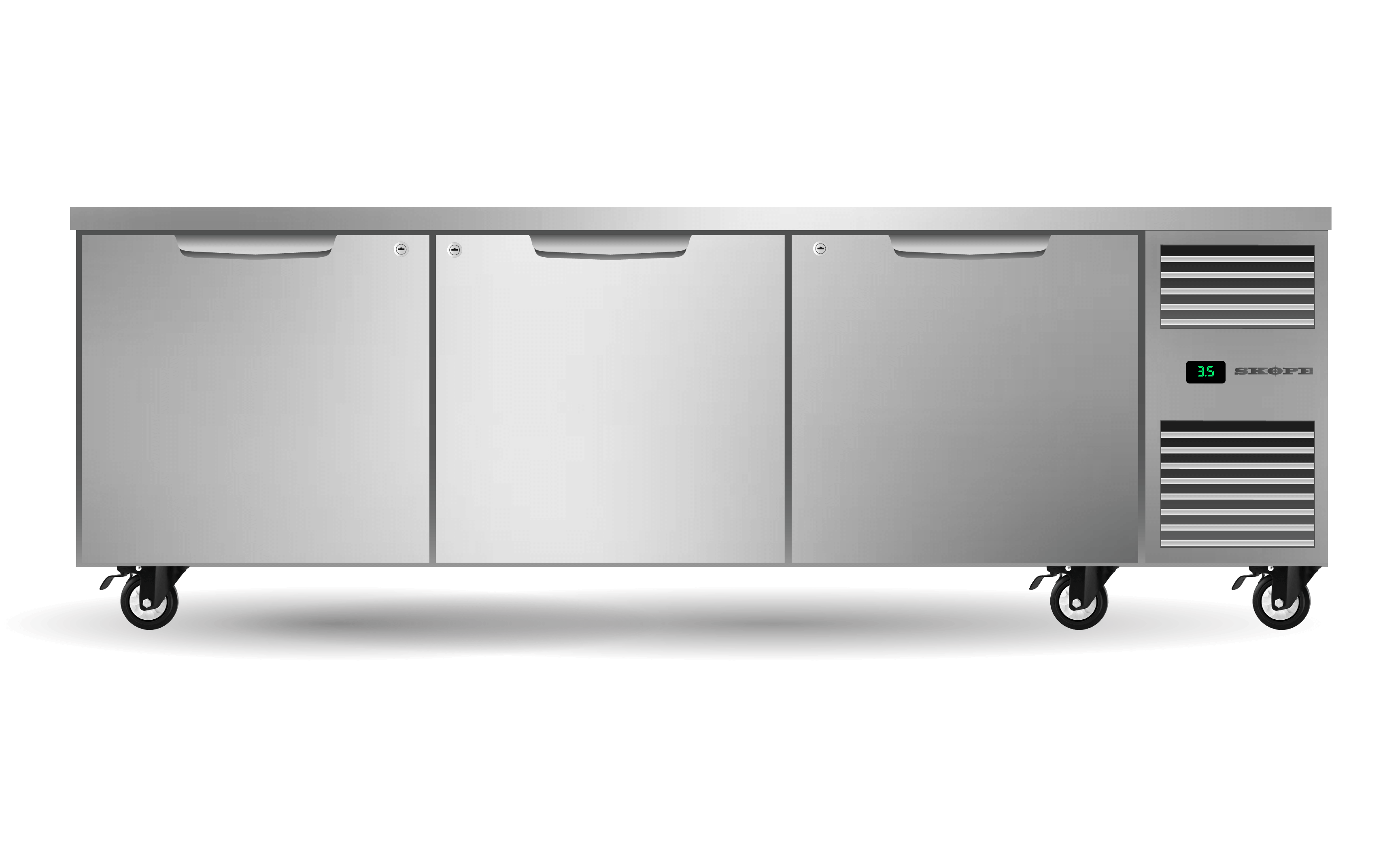 SKOPE – Three Solid Door Underbench GN2/1 Right Hand Fridge PG21.UBR.3.SD.RH