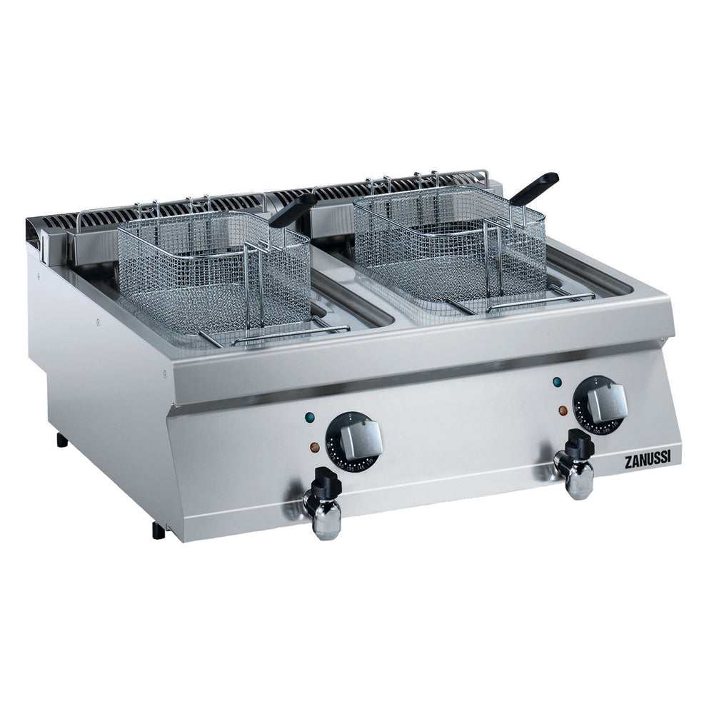 Electric 800mm Twin Well 2 x 12L Benchtop Fryer