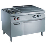 Gas 1200mm Target/Solid Top + 2 Burners on Gas Static Oven + Cupboard