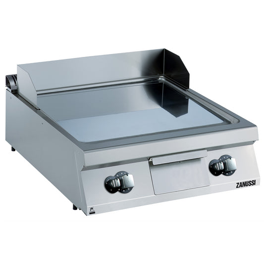 Gas 800mm Smooth Polished Chrome Sloped Plate Fry Top