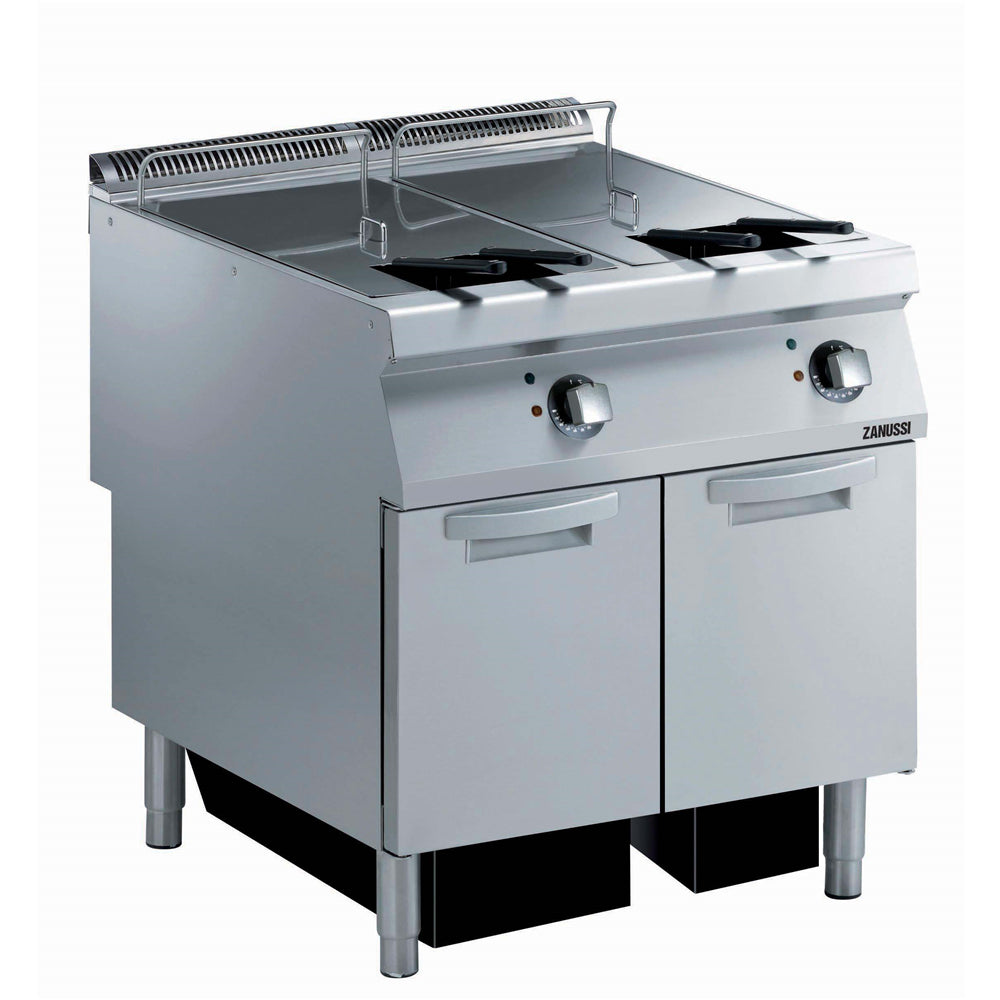 Electric 800mm Twin Well 2 x 23L Freestanding V-Shaped Deep Fryer