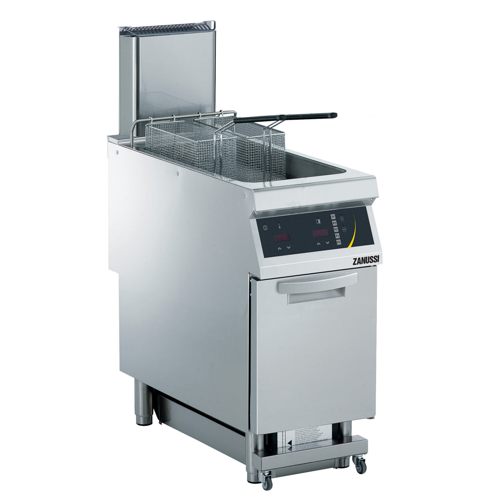 Gas 400mm Single Well 23L Freestanding V-Shaped Deep Fryer with Electronic Control and Pump