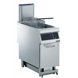 Electric 400mm Single Well 23L Freestanding V-Shaped Deep Fryer with Electronic Control and Pump