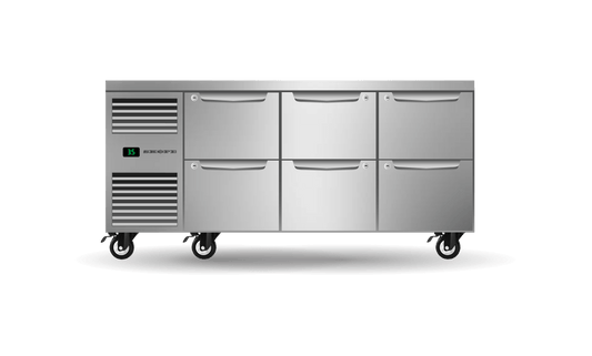 SKOPE – Six Drawer, Three Bay, Underbench GN 1/1 Fridge PG11.UBR.3.D6