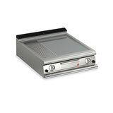 2 Burner Gas Fry Top with 2/3 Smooth 1/3 Ribbed Mild Steel Plate Q70FT/G820