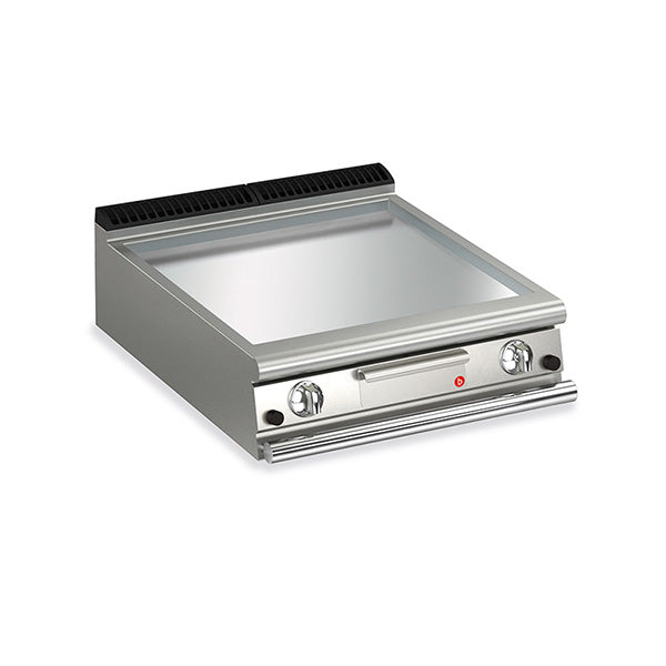 2 Burner Gas Fry Top with Smooth Chrome Plate and Thermostat Control Q70FTT/G805