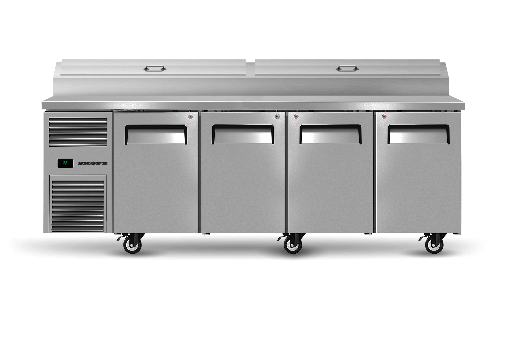 SKOPE – ReFlex 4 Solid Door GN Compatible Pizza Preparation Fridge RF8.PPZ.4.SD