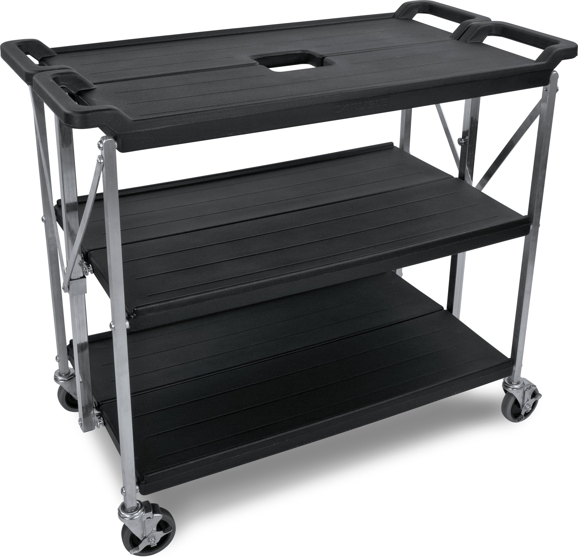 SBC203103 Carlisle Black Large Fold ‘N Go® Cart. Unfolded: 520mm x 1016mm x 1099mm Folded: 267mm x 1016mm