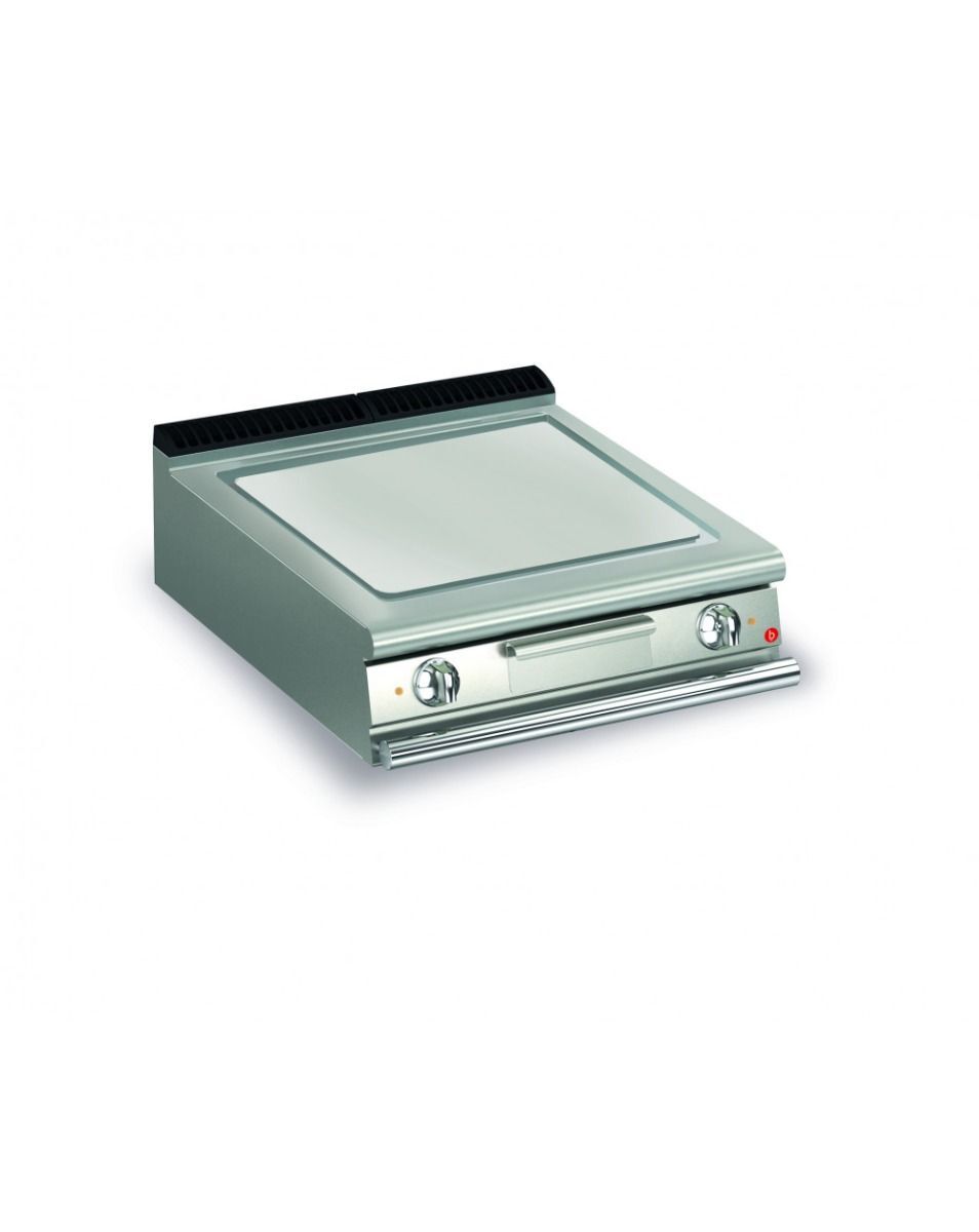 2 Burner Electric Fry Top with Smooth Mild Steel Plate and Thermostat Control Q70SFT/E800