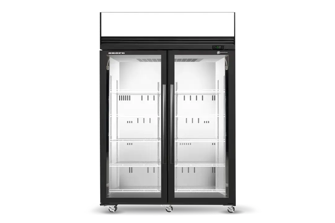 SKFT1300N-AC 2 Glass Door Upright Display or Storage Freezer, Lit Sign