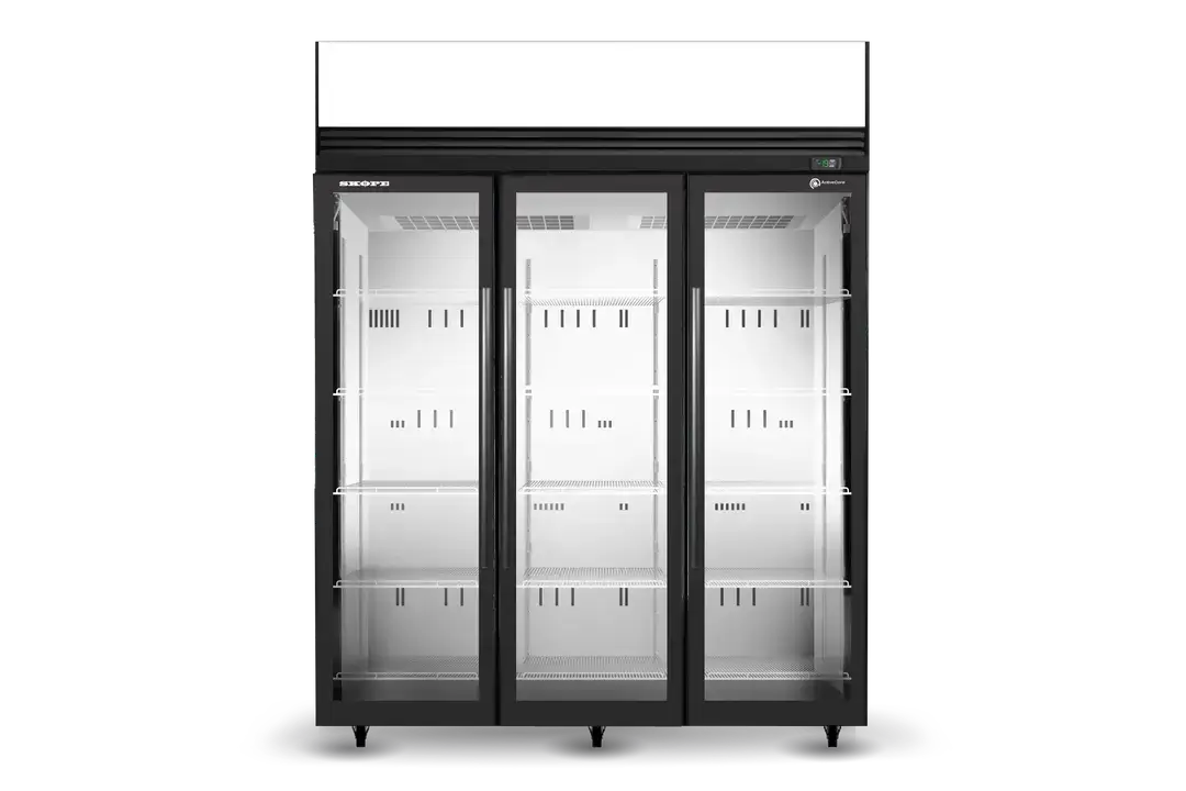 SKFT1500N-AC 3 Glass Door Upright Display or Storage Freezer, Lit Sign