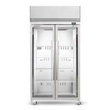 TMF1000N-A 2 Glass Door Upright Display or Storage Freezer