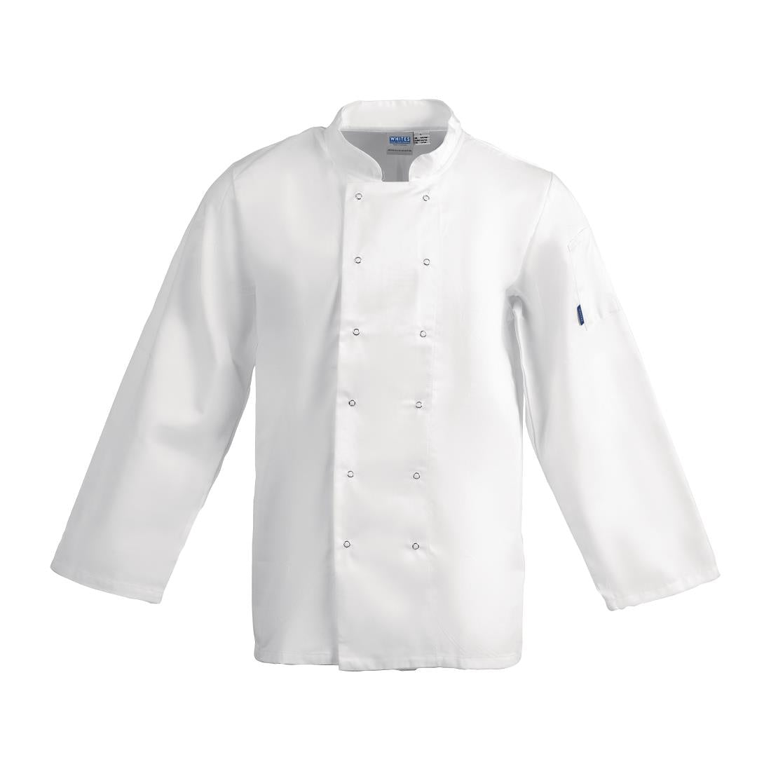 Whites Vegas Chefs Jacket Long Sleeve White Polycotton - Size L