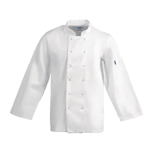 Whites Vegas Chefs Jacket Long Sleeve White Polycotton - Size S