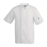 Whites Vegas Chefs Jacket Short Sleeve White Polycotton - Size L