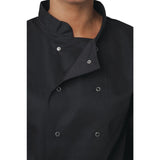 Whites Vegas Chefs Jacket Long Sleeve Black Polycotton - Size S