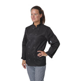 Whites Vegas Chefs Jacket Long Sleeve Black Polycotton - Size S