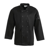 Whites Vegas Chefs Jacket Long Sleeve Black Polycotton - Size S