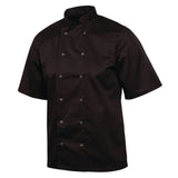 Whites Vegas Chefs Jacket Short Sleeve Black Polycotton - Size L