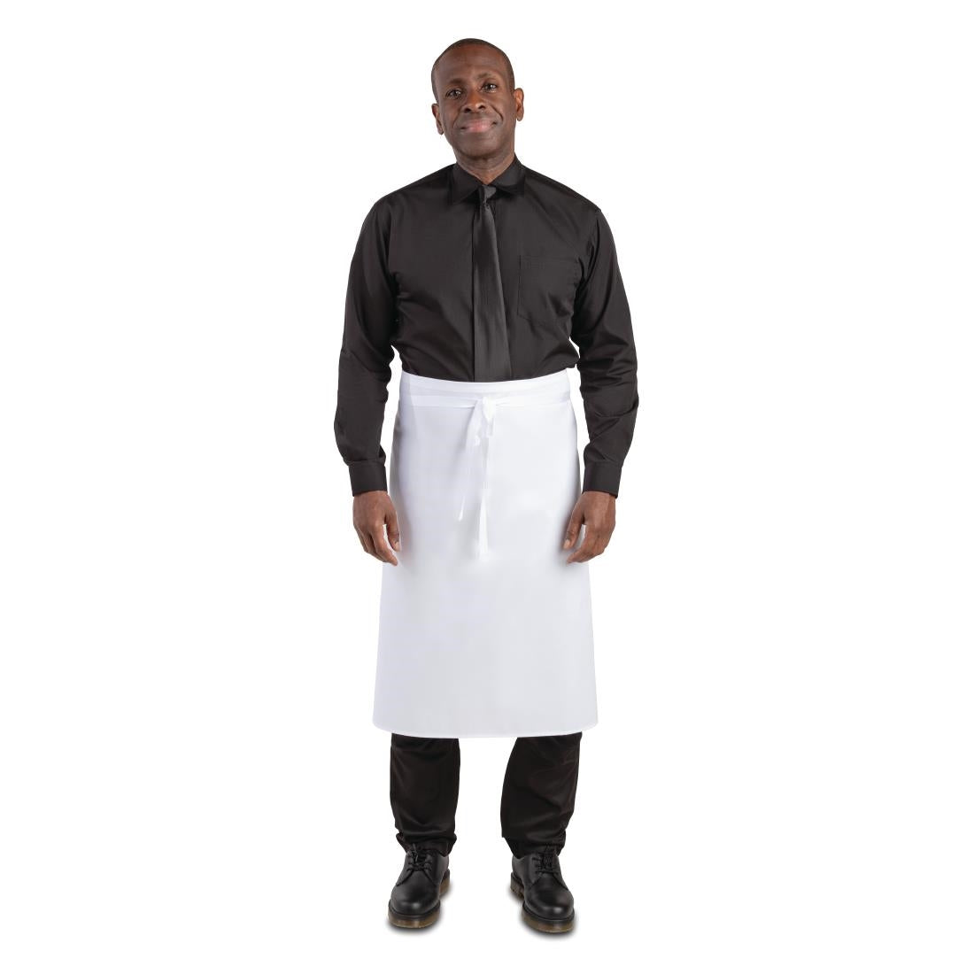 Whites Regular Waist Apron White Polycotton - 36x30" Long