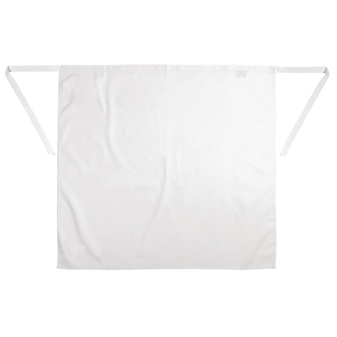 Whites Regular Waist Apron White Polycotton - 36x30" Long