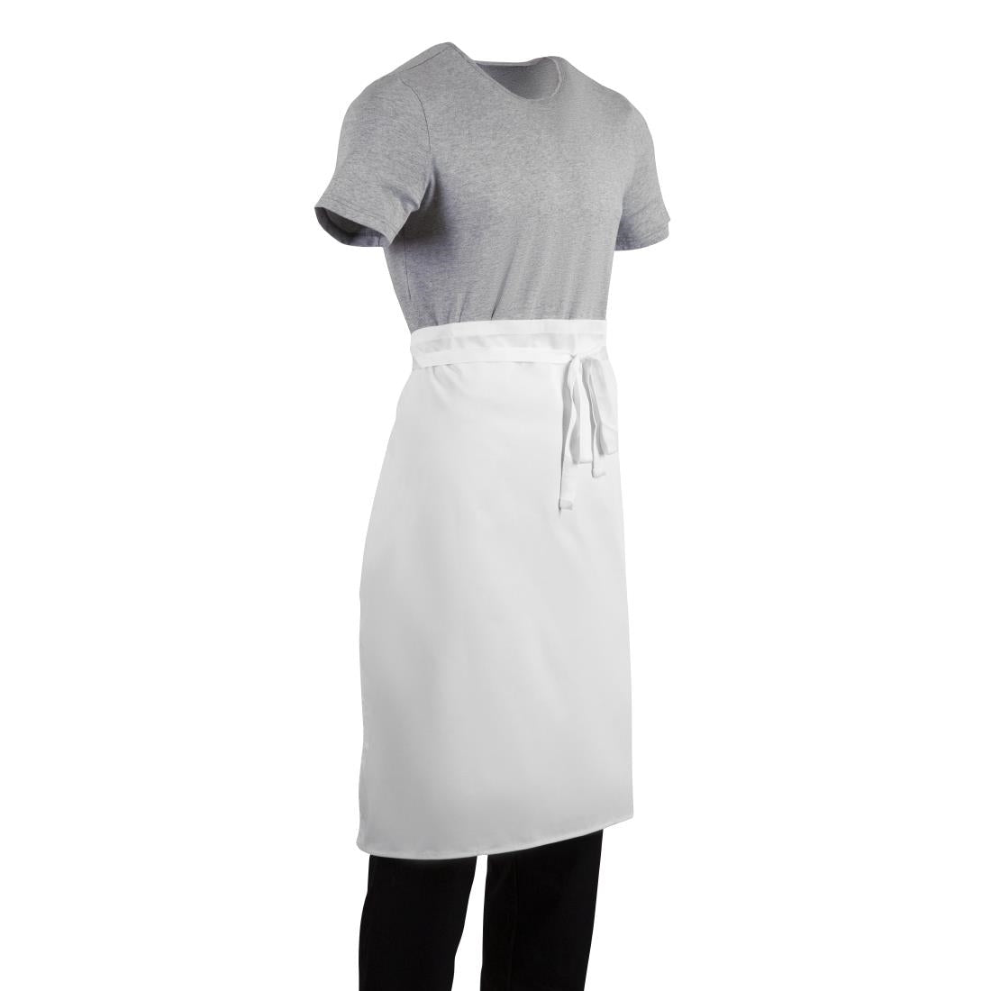 Whites Regular Waist Apron White Polycotton - 36x30" Long