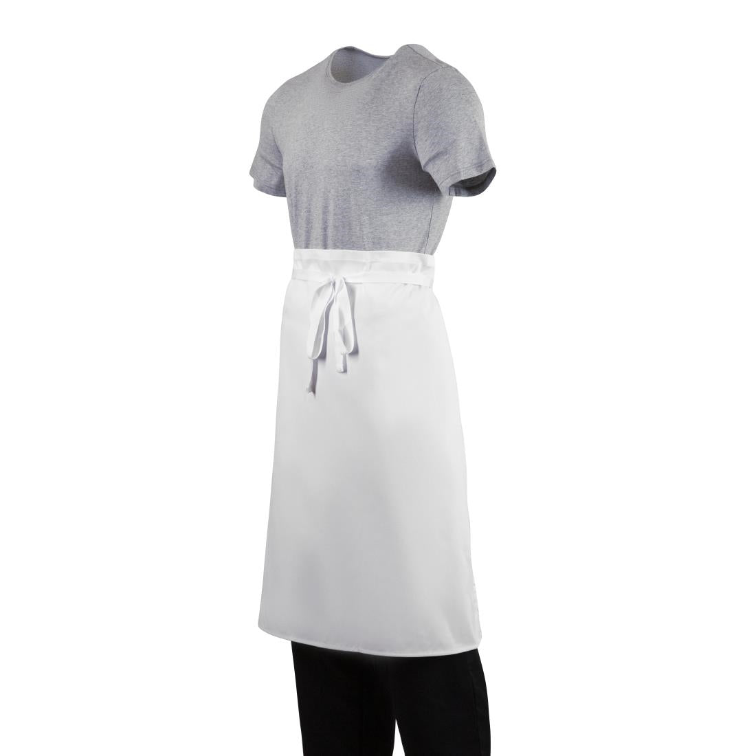 Whites Regular Waist Apron White Polycotton - 36x30" Long